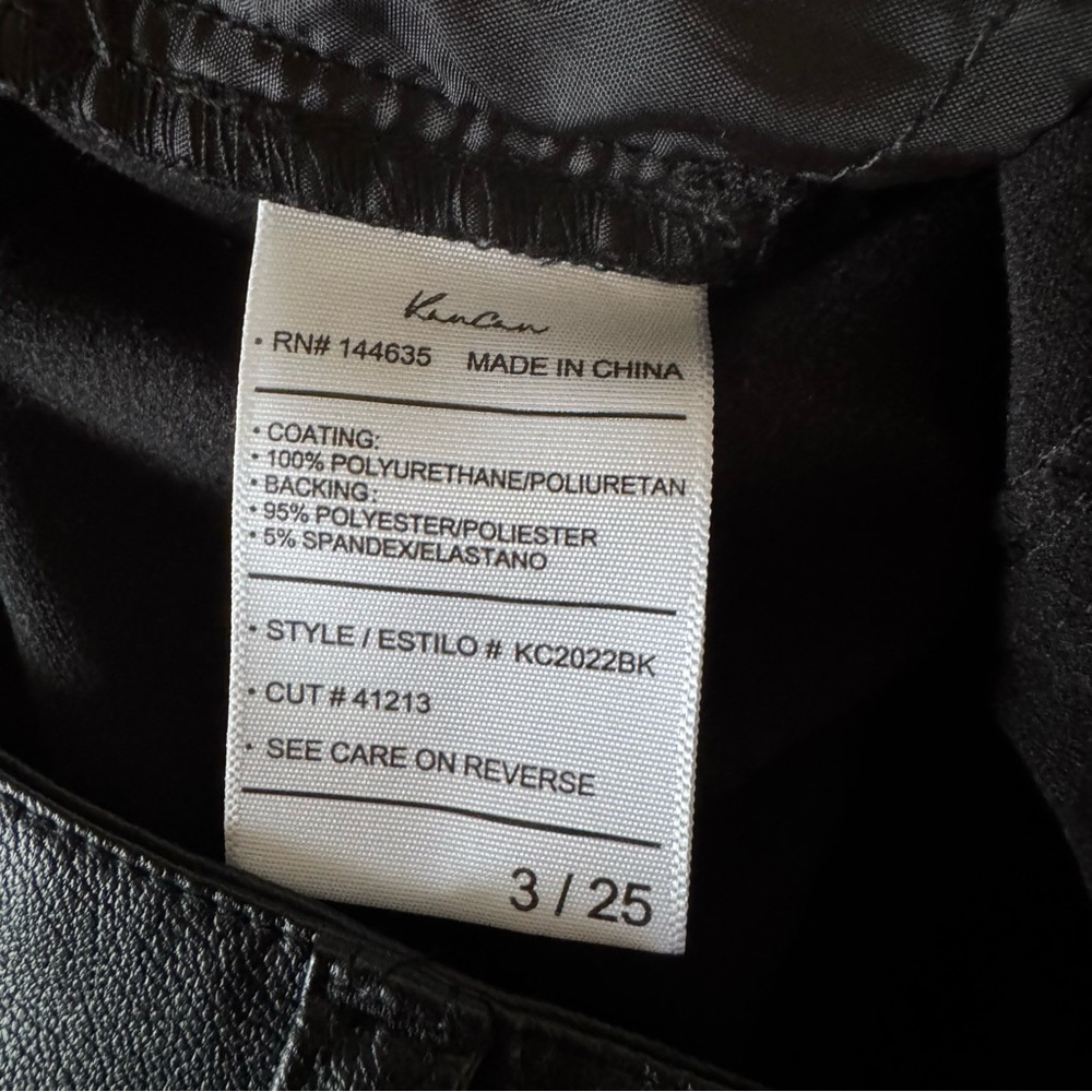 KanCan Darla High Rise Vegan Leather Kick Flare Black 3 25 - Picture 8 of 9